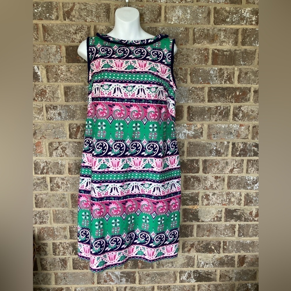 Talbots  Patterned Fringe Trim Sheath Dress Women’s Size 6 New